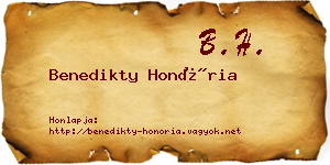 Benedikty Honória névjegykártya